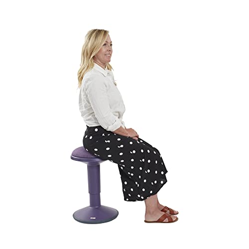ECR4Kids Sitwell Wobble Stool with Cushion, Adjustable Height, Active Seating, Eggplant - color: Eggplant