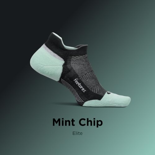 Feetures Elite Max Cushion No Show Tab Ankle Sock - color: Mint Chip (1 Pair), size: Large