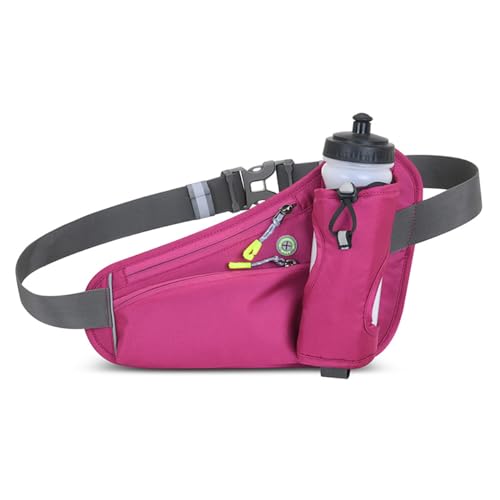 Fanny Running Belt Waist Crossbody BumBags for Running Hiking Travel Workout Adjustable Buckle Strap for Women (Rose Red) - color: Rose Red