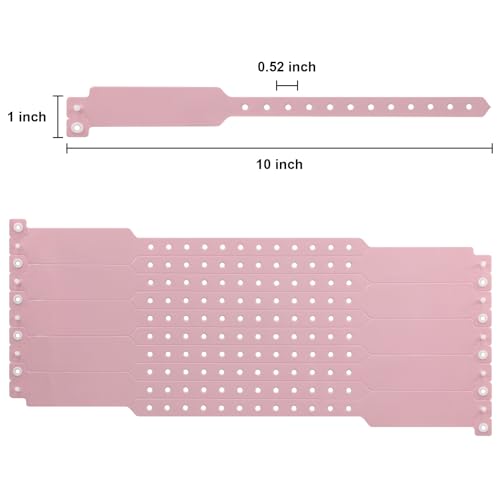 100pcs Vinyl Wristbands, Disposable Waterproof Wristbands(Color : Pink) - color: Pink