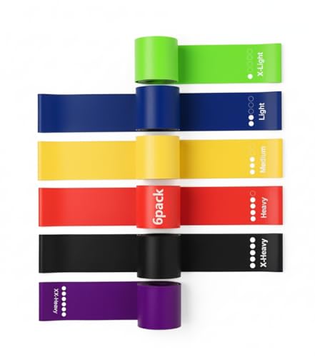 Resistance Bands Set for Exercise, 6 Levels Workout Bands with Yoga Straps for Strength Training, Sports, Fitness, Leg Workouts