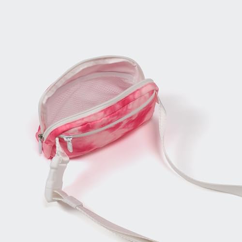 Pander Nylon Fanny Pack for Women, Two-Way Zipper Crossbody Bag - color: Cloud Pink