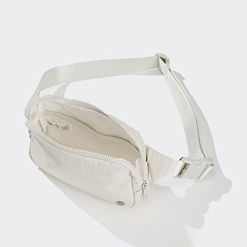 Pander Belt Bag Large 2L, Nylon Fanny Pack Purse for Women and Men with Adjustable Strap - color: White Opal