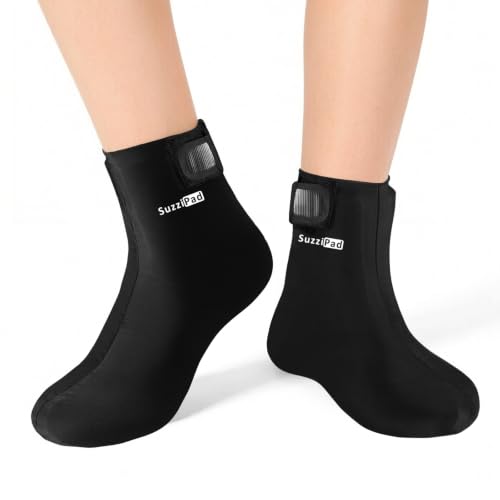 SuzziPad Cold Therapy Socks, Adjustable Ankle Ice Pack Wrap for Chemo, M - size: S