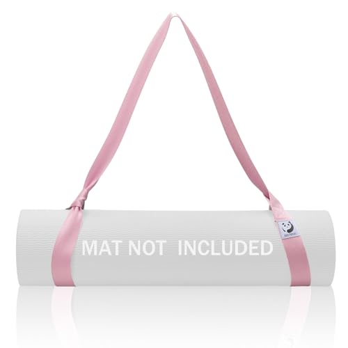 Slim Panda Yoga Mat Strap, Adjustable Soft Cotton Carrier - color: Light Pink, size: 72 inches