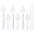 White Baby Bottle Brush Kit with Sponge Heads, Straw Cleaners & Wash Tool