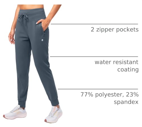 G Gradual Women's Fleece Lined Joggers Water Resistant Hiking Pants - color: Dusty Blue, size: X-Small