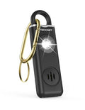 TECKNET Rechargeable Personal Safety Alarm for Women, 130dB Self Defense Keychain Alarms with SOS Strobe Light, Low Battery Notice, Personal Alarm Loud Siren Safety Keychain for Girls Kids Elderly - color: Black