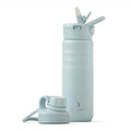 IDEUS 24oz Stainless Insulated Bottle with 2 Leak-Proof Lids, Light Blue - color: Light Blue, size: 24 Ounces