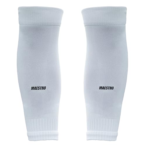 Maestro Leg Sleeves - Calf Compression Sleeves for Men & Boys - color: White, size: Large