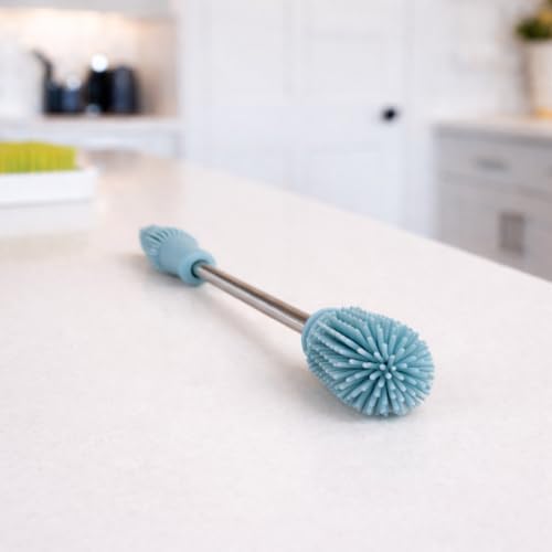 Haakaa Food-Grade Silicone Double-Ended Cleaning Brush (Brush-Mist Blue) - color: Brush-mist Blue
