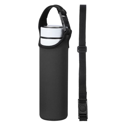 uxcell 2pcs Neoprene Water Bottle Sleeve, 15.5-20oz Insulated Water Glass Bottle Carrier Bag Collapsible Drink Bottle Sleeve Cover Holder with 2 Straps, Black - color: Black