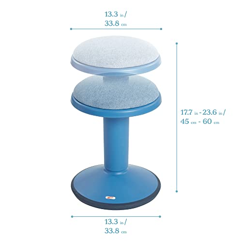 ECR4Kids Sitwell Wobble Stool with Cushion, Adjustable Height, Active Seating, Powder Blue - color: Powder Blue