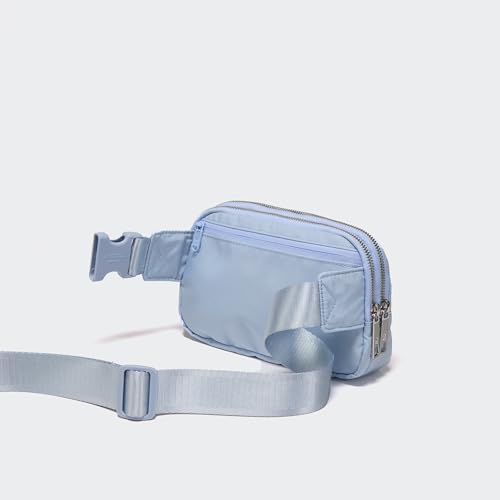 Pander Nylon Fanny Pack Belt Bag for Women with 5 Zipper Pockets - color: Windmill Blue