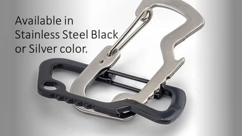 Bushcraft Key Chain Bottle Opener Carabiner Snap Clip Hooks Hiking, Backpacking, Camping, Hunting, Fishing, Biking, Skiing, Tailgate Parties - color: Bottle Opener Multitool 6-Pack Black