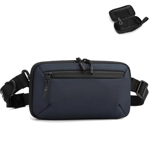 Crossbody Fanny Pack - 1.5L Small Sling Bag Water Resistant Handled Pouch with Adjustable Strap & D Ring for Travel Running Hiking,Blue - color: Blue