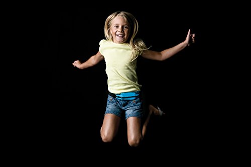 SPIbelt Kids Pocket Belt, Expandable Pocket, Adjustable Waist for Best Fit, No Bounce, No Logo Band, Black with Blue Zipper - color: Black with Blue Zipper