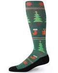 Comrad Breathable Knee High Compression Socks with Targeted Arch Support - color: Christmas, size: Medium