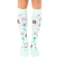 Living Royal Compression Socks - Graduated Compression 15-20mmHg, Padded Cushion Bottom Fun Socks, Moisture-Wicking - color: Travel