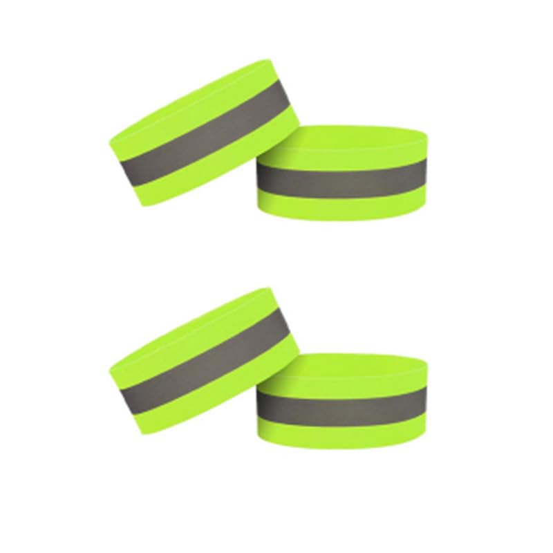 4 Pack High Visibility Reflective Bands, Adjustable Elastic Safety Straps for Arm, Wrist, Ankle & Leg Ideal Reflective Gear for Night Running, Walking, Cycling & Outdoor Activities