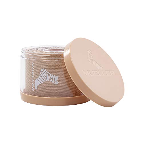Mueller Sports Medicine Typhoon Kinesiology Therapeutic Tape, Quality Athletic Tape, Latex Free, 20 Pre-Cut I-Strips, 2" x 9.75" Each Strip - color: Beige, style: Elite