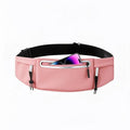 Running Belt Fanny Pack:3 Pocket Waist Bag for Men Women Workout Exercise Fitness Phone Holder Fits All Phones - Runner Marathon Jogging Race Belt with Bib Clip (Pink) - color: Pink