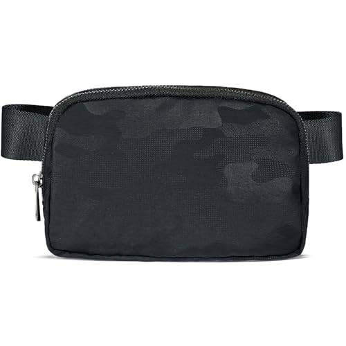YOSHUYUKI Fanny Pack Crossbody Bag Trendy Waterproof Small Sling Cross Body Purse for Women Men Fashion Waist Packs Mini Belt Bag Pouch Chest Bum Bag Lulu Dupes for Travel Vacation Running Black Camo - color: Black Camo