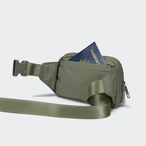 Pander Belt Bag Large 2L, Nylon Fanny Pack Purse for Women and Men with Adjustable Strap - color: Grey Sage