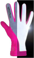 ReflecToes Reflective Winter Running Gloves, Hi Vis Neon Traffic Gloves Men - color: Pink, size: X-Small