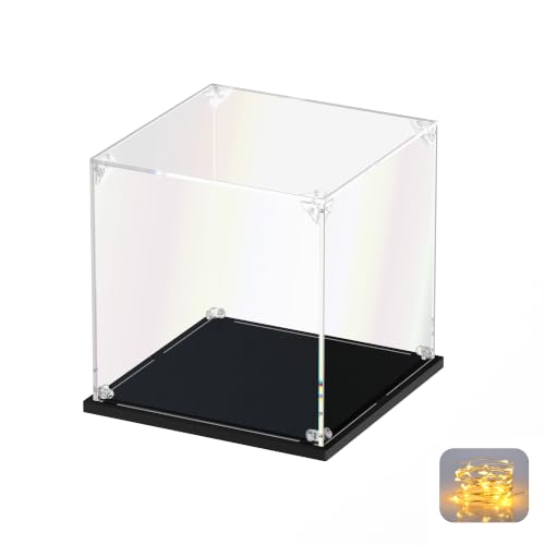 KOLIPI Acrylic Display Case for Collectibles, Clear Display Box 7x7x7 inch - size: 7 x 7 x 7 inches