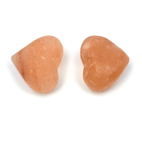 2 Pcs Heart Shape Himalayan Salt Massage Stones Hot Massage Cold Massage Stones Set Warm Rocks Kit for Facial SPA - size: HEART SHAPE