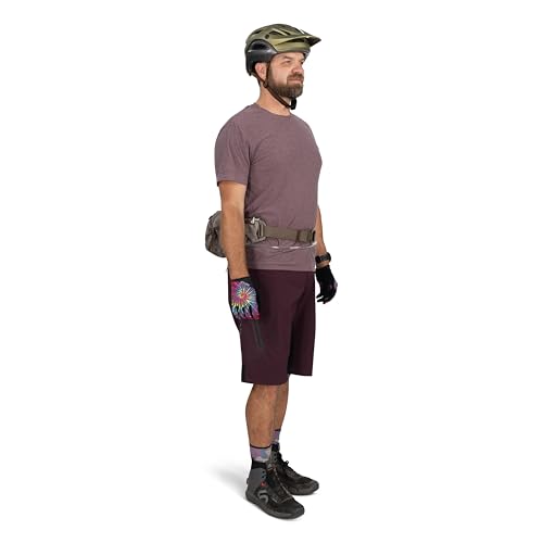Osprey Seral Biking Waist Pack with Hydraulics Reservoir for Men & Women, Hydration Belt with Water Bladder - color: Pediment Grey Dust Print, style: 7l