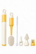 Baby Bottle Brush Set, 5-Piece Travel Kit with Compact Storage, Orange - color: Tangerine & White