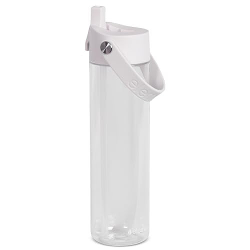Elemental Splash 26oz Tritan Plastic Reusable Water Bottle w/Straw & Strap - color: Clear, size: 26 Ounces