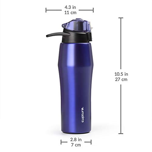 Cupture Action Bottle with Handle - Stainless Steel Vacuum-Insulated, 22 oz - color: Purple