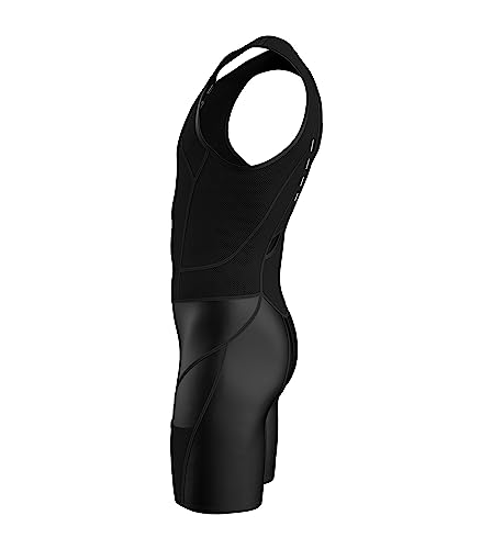 Sparx Men Competitor Triathlon Suit Mens Trisuits | Italian Technical Fabric | Soft Chamois | 4 Pockets | Bike-Swim-Run - color: Black Seams, size: XX-Large