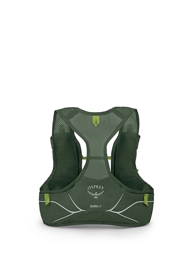 Osprey Duro LT Men's Running Hydration Vest with Hydraulics Soft Flasks - color: Seaweed Green/Limon