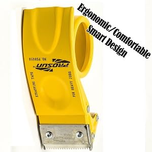 3 Pack Metal Handheld 2 Inch Tape Gun Dispenser Packing Packaging Sealing Cutter (Blue White Yellow)