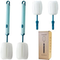 Bottle Brush Long Handle Cup Cleaner Brush Sponge Bottle Scrubber Detachable Handle Portable Sponge Cleaning Brush for Cups Wine Glasses Water Bottles Baby Bottles and Vacuum Flasks (Blue) - color: Blue