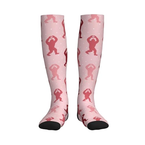 Hen Floral Compression Socks for Women Men - color: Bigfoot Heart