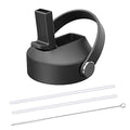 Straw lid for Hydroflask Wide Mouth Water Bottle,Straw Lid Flexible Handle Fit Hydro Flask 12 16 18 20 32 40 64 oz,Sports Straw Cap Flip Top Lid Water Bottle Lid Accessories… - color: Black 1