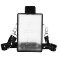 Rectangular Sports Water Bottle Flat Water Bottle for Purse Portable with Adjustable Strap Slim Travel Kettle for Gym Running Outdoor Use