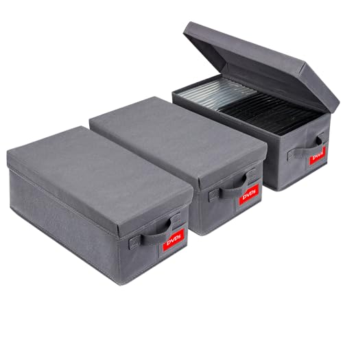 NUSWOR Upgrades DVD Storage Box - DVD Case Storage Solution 3Pack - Grey - size: 3PACK