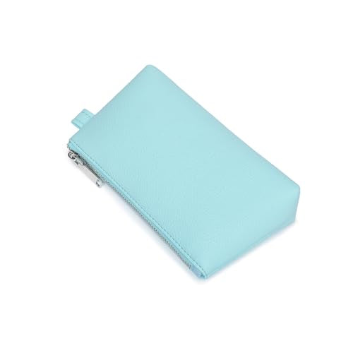 Small Makeup Bag for Purse, Leather Cosmetic (Clear Water Blue) - color: Clear Water Blue