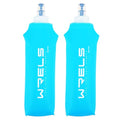 WRELS TPU Soft Flask Lightweight Portable Reusable Water Bottle,BPA Free Collapsible Flask for Hydration Pack in Running Hiking Cycling and Marathon - color: Light Blue-500ML*2