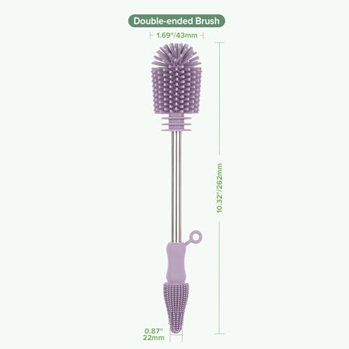 Haakaa Silicone Cleaning Brush for Baby Bottles & Crevices, Lavender,1PK - color: Lavender, size: 1 Piece Set