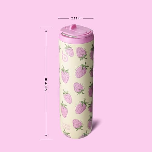 BOTTLE BOTTLE Insulated Water Bottle 24oz with Straw Lid and Handle Sports - color: Strawberry