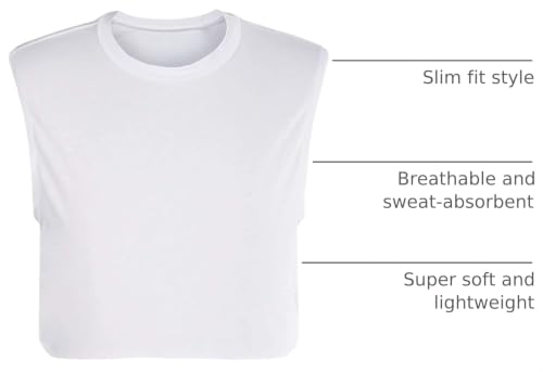 Mens Cropped Tank Top Lightweight Vest Sleeveless Hot Shirts - color: White, size: Large
