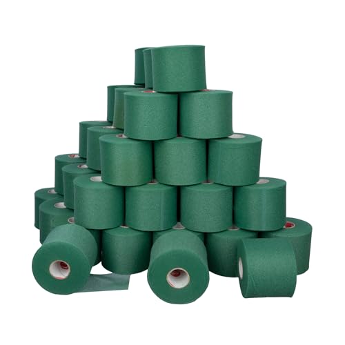 Cramer Tape Underwrap, Bulk Case of 48 Rolls of PreWrap for Athletic Taping, Hair Tie, Headband, Patellar Support, Pre-Wrap Athletic Tape Supplies, 2.75" X 30 Yard Rolls of Pre Wrap, Green - color: Green