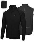 33,000ft Men's Packable Cycling Jacket Waterproof Running Vest Outerwear - color: Black, size: Large